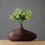 Modern Oval Decorative Vase in Natural Wood Finish – Ideal for Floral Arrangements 5