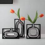 Modern Silver Vase – Elegant Minimalist Home Decor for Any Room 1