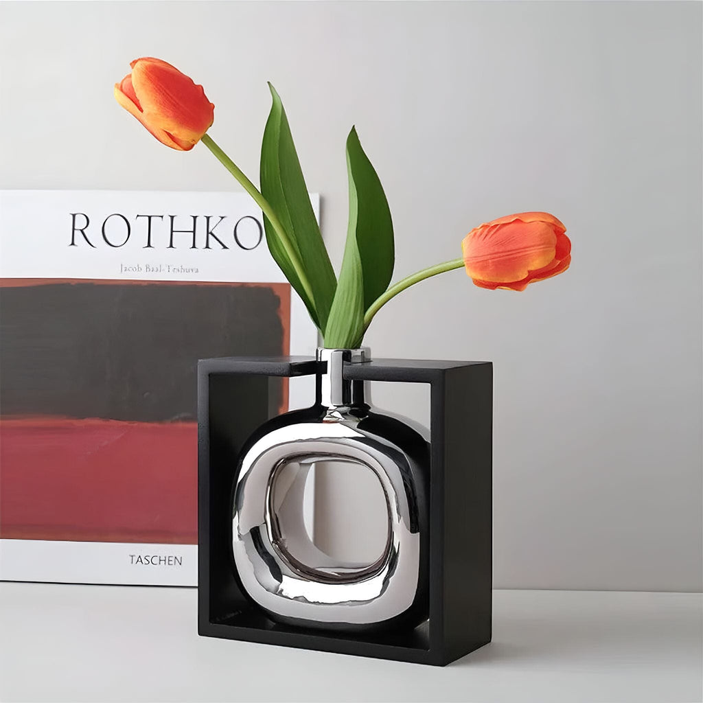 Modern Silver Vase – Elegant Minimalist Home Decor for Any Room 3