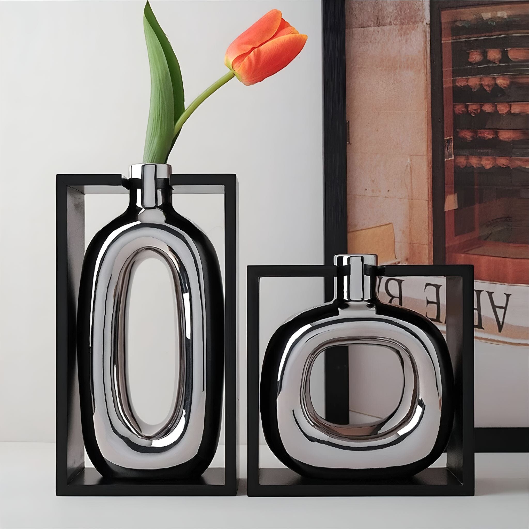 Modern Silver Vase – Elegant Minimalist Home Decor for Any Room 4