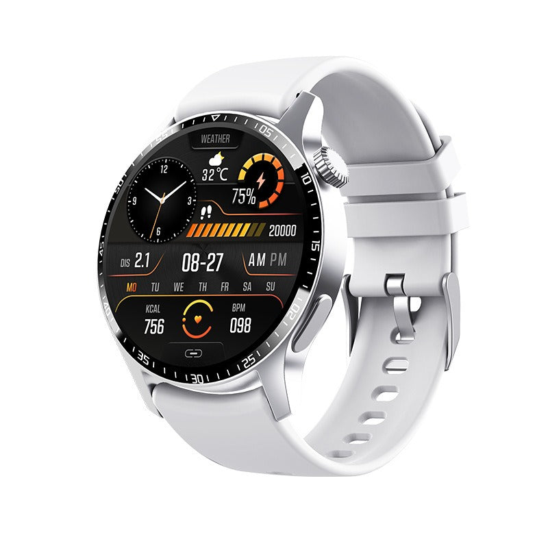 Monitoring Waterproof Smartwatch For Health And Activity Tracking-Smartwatch-Unique Casa-F207 Silver Silicon-Unique Casa