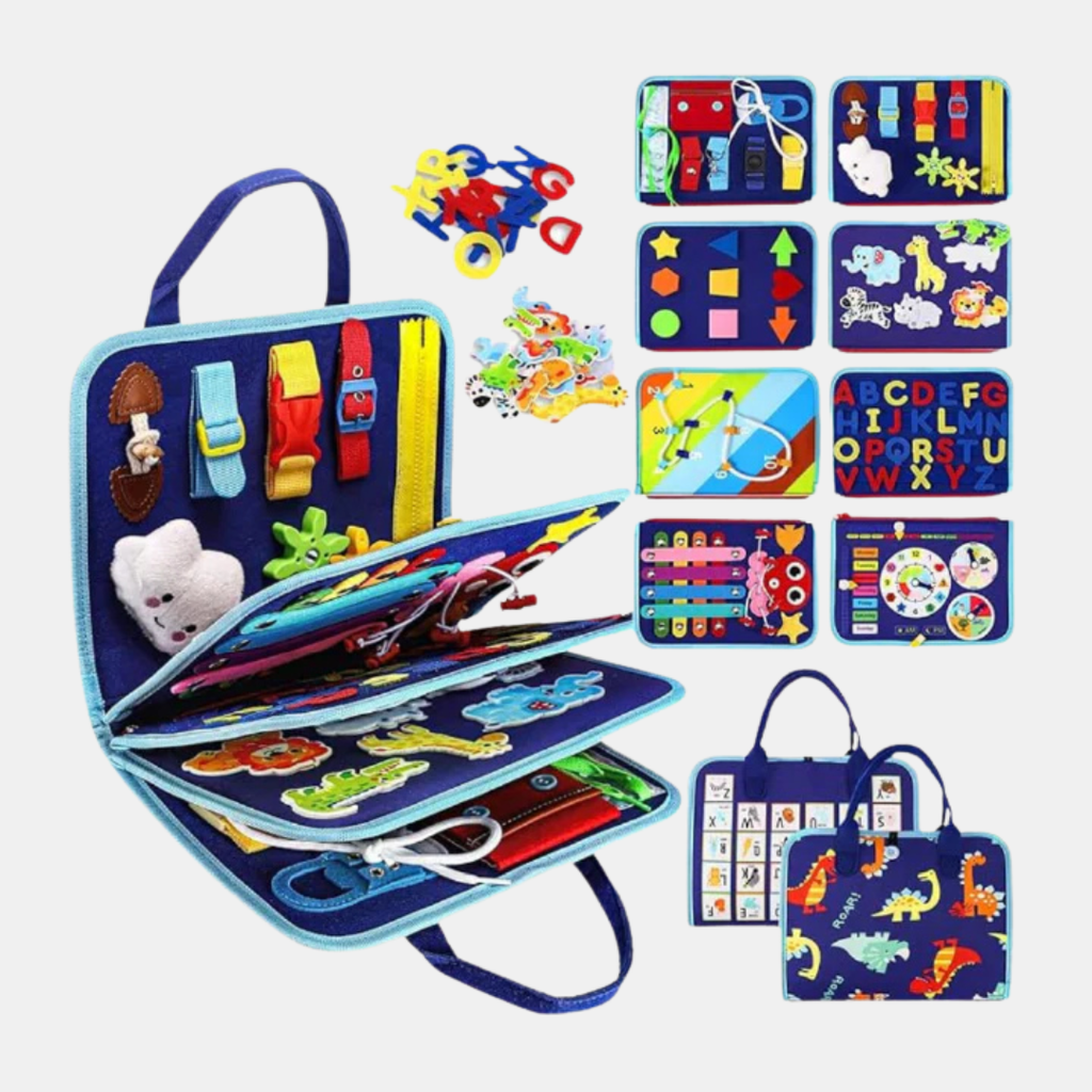 Montessori Activity Board – Hands-On Learning Through Play-Activity Board-Unique Casa-Blue-28 × 22 cm-Unique Casa