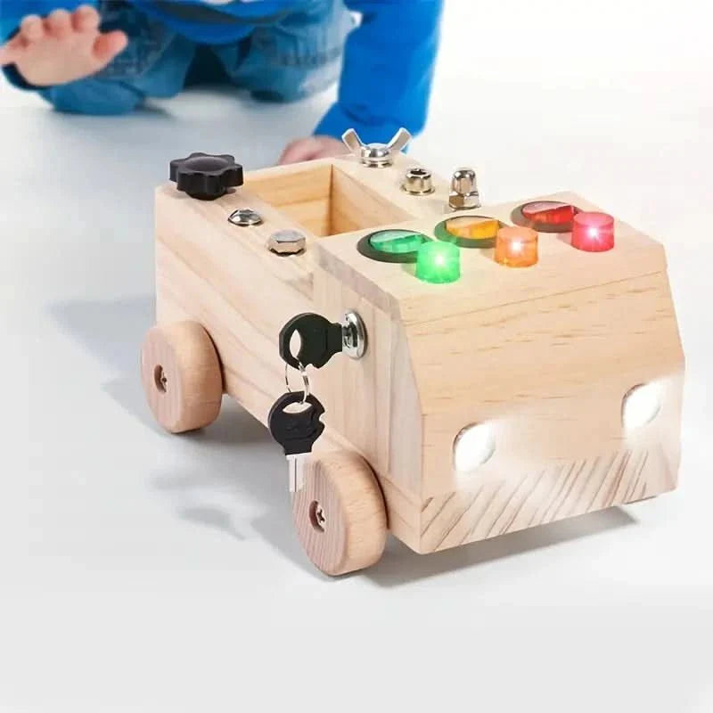 Montessori Busy Board for Kids – Interactive Learning Montessori Toy with LED Lights and Tools-Children Toys & Accessoires-Unique Casa-Unique Casa