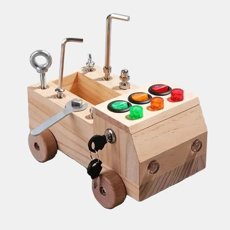 Montessori Busy Board for Kids – Interactive Learning Montessori Toy with LED Lights and Tools-Children Toys & Accessoires-Unique Casa-Unique Casa