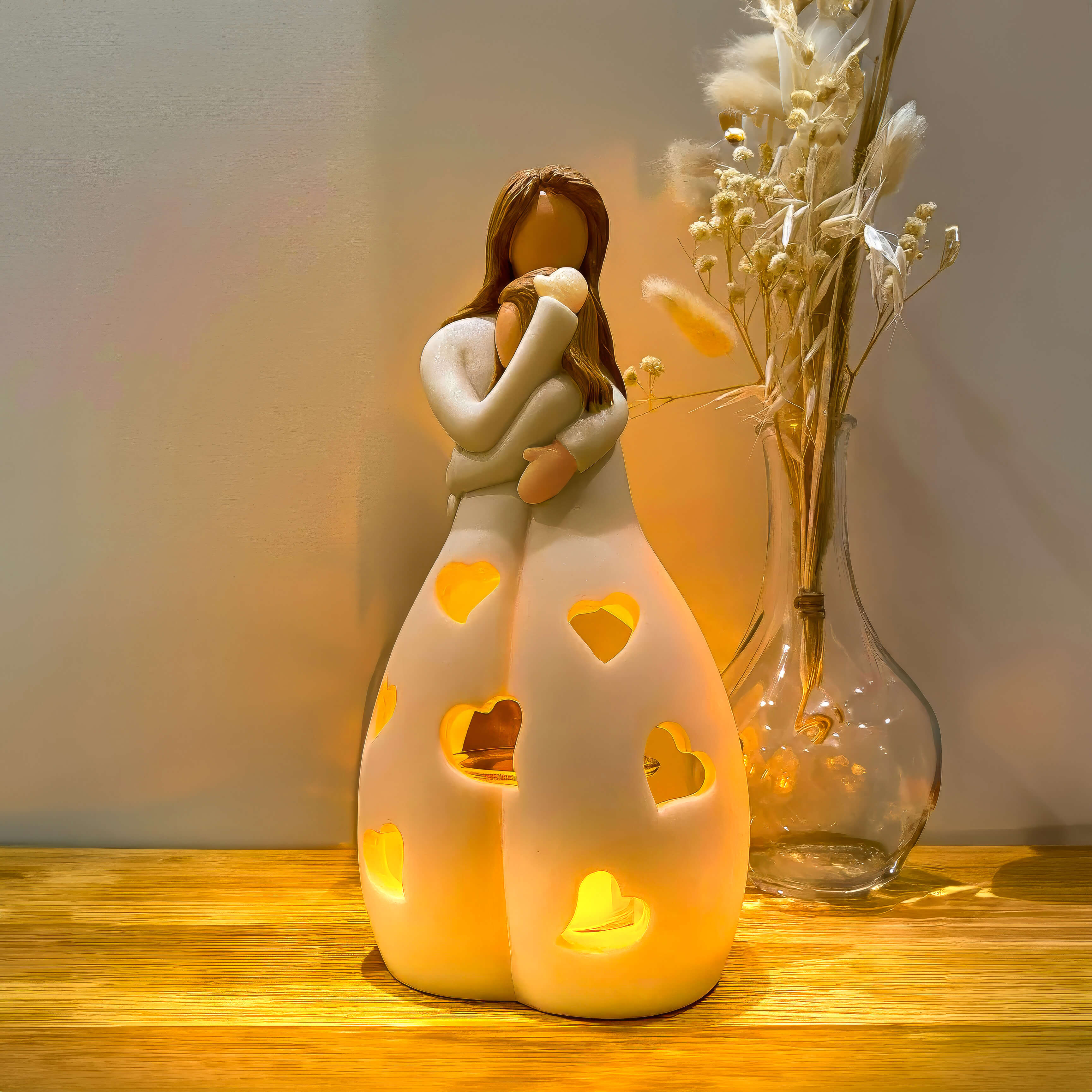 Mother and Child Candle Holder – Decorative Resin Accent for Home Decor 0