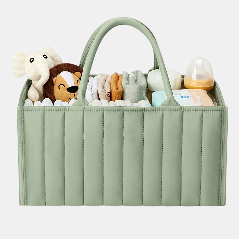 Multifunctional Baby Nappy Caddy Storage Basket with Handles-Baby & Children-Unique Casa-Green-Unique Casa