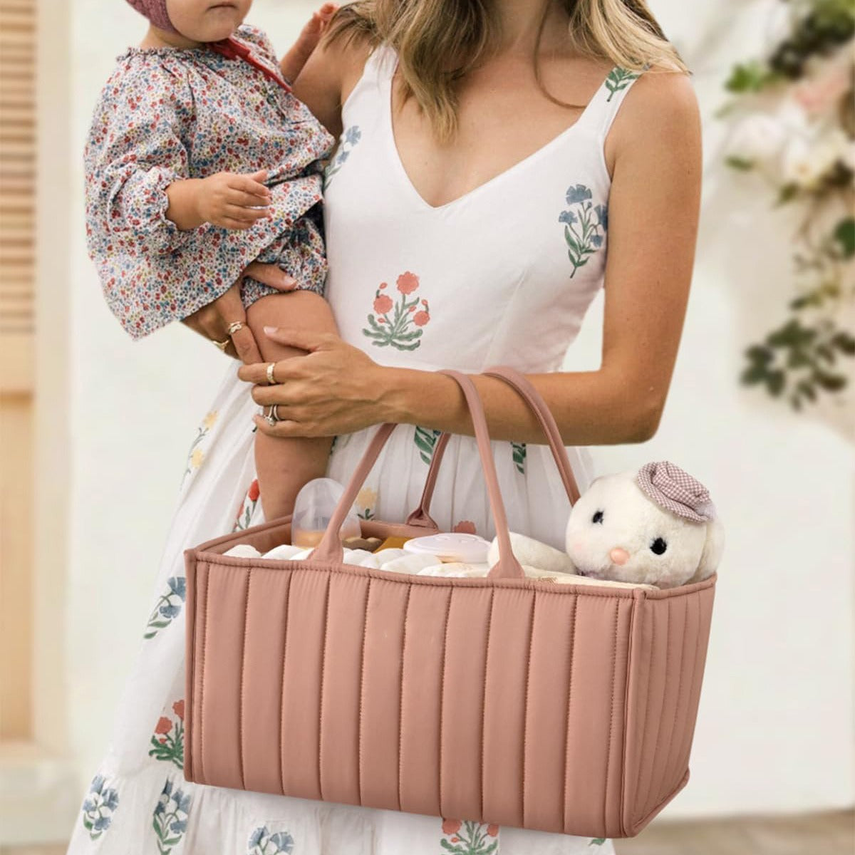 Multifunctional Baby Nappy Caddy Storage Basket with Handles-Baby & Children-Unique Casa-Unique Casa