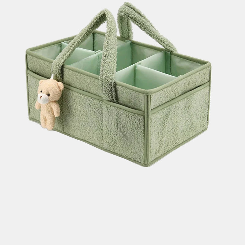 Multifunctional Fleece Style Nappy Caddy Storage Basket-Baby & Children-Unique Casa-Sage-Unique Casa