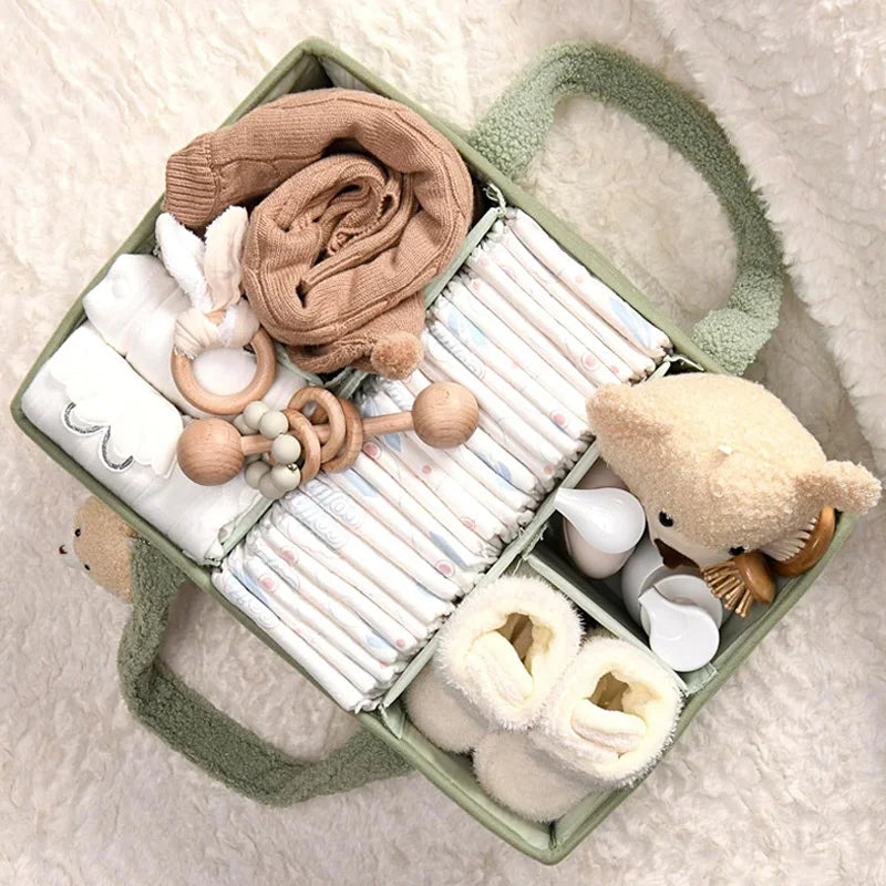 Multifunctional Fleece Style Nappy Caddy Storage Basket-Baby & Children-Unique Casa-Unique Casa