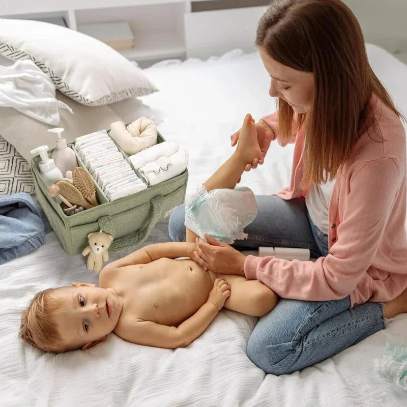 Multifunctional Fleece Style Nappy Caddy Storage Basket-Baby & Children-Unique Casa-Unique Casa