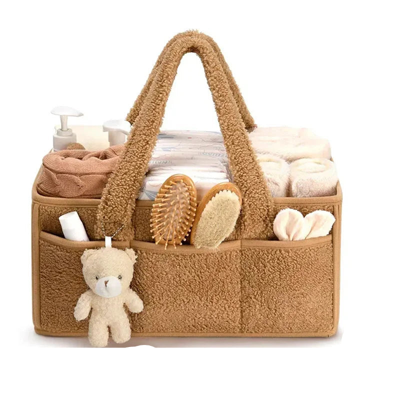 Multifunctional Fleece Style Nappy Caddy Storage Basket-Baby & Children-Unique Casa-Unique Casa