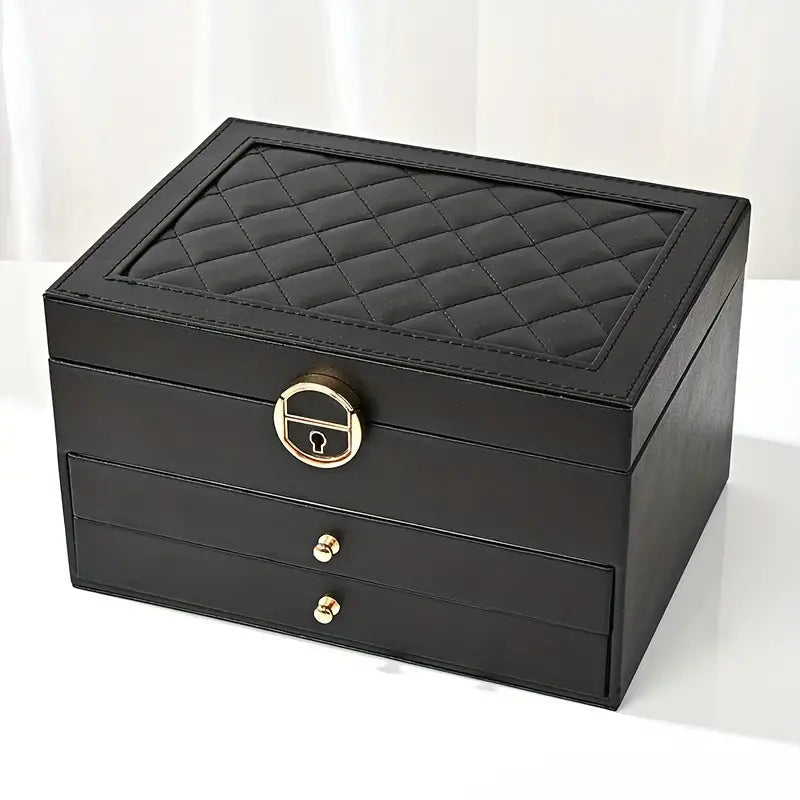 Multilayer Jewellery Box for Women – Stylish Leather Jewelry Storage Case 3