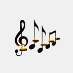 Musical Note Candle Holder - Modern Metal Decorative Accent for Home 0