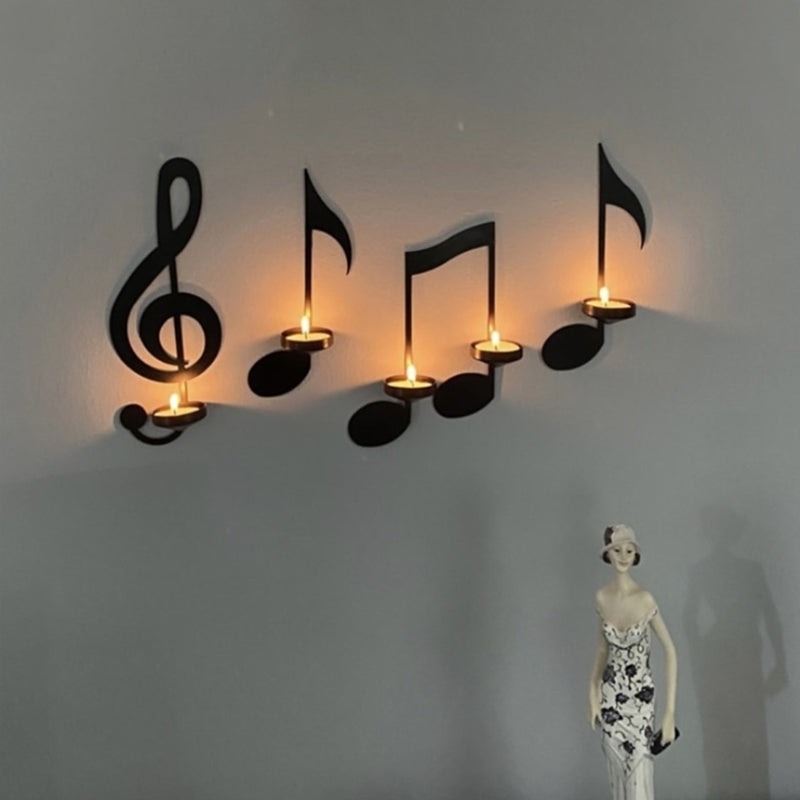 Musical Note Candle Holder - Modern Metal Decorative Accent for Home 2