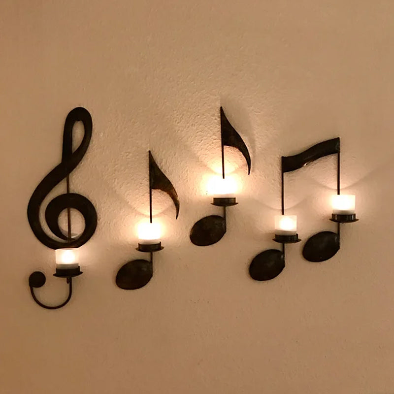 Musical Note Candle Holder - Modern Metal Decorative Accent for Home 3