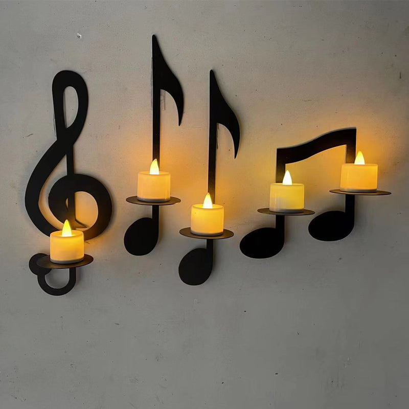 Musical Note Candle Holder - Modern Metal Decorative Accent for Home 4