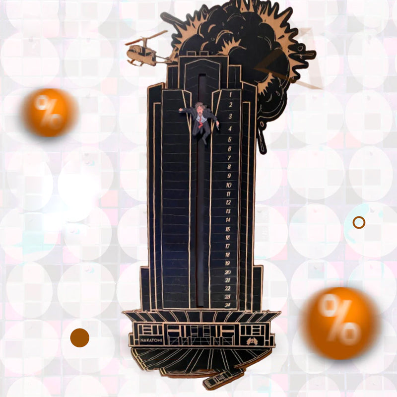 Nakatomi Countdown – Wooden Action Advent Calendar-Advent Calendars-Unique Casa-Black-Unique Casa