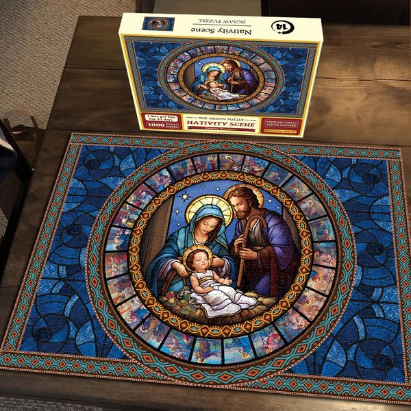 Nativity Scene Jigsaw Puzzle 1000 Pieces – Countdown to Christmas Fun-Advent Calendars-Unique Casa-Unique Casa