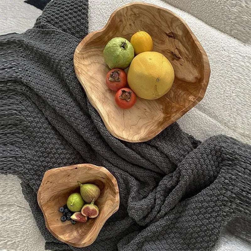 Natural Solid Wood Fruit Bowl – Rustic Elegance for Every Table-Tableware & Serveware-Unique Casa-Unique Casa