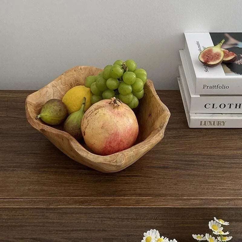 Natural Solid Wood Fruit Bowl – Rustic Elegance for Every Table-Tableware & Serveware-Unique Casa-Unique Casa