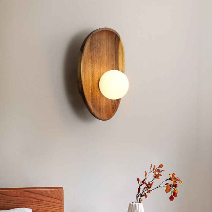 Natural Wood Wall Sconce Lighting – Rustic LED Wall Lamp for Home Decor 9