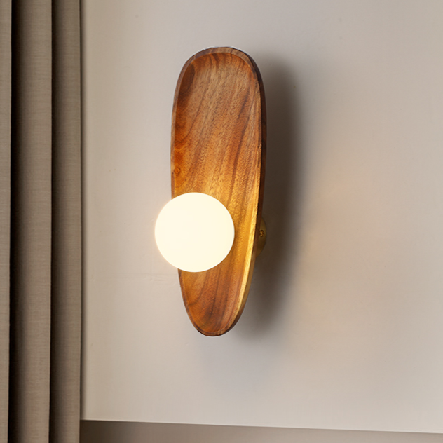 Natural Wood Wall Sconce Lighting – Rustic LED Wall Lamp for Home Decor 0
