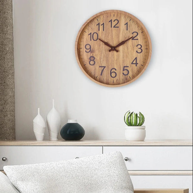 Natural Wooden Wall Clock – Minimalist Timepiece for Home and Office-Unique Casa-Unique Casa
