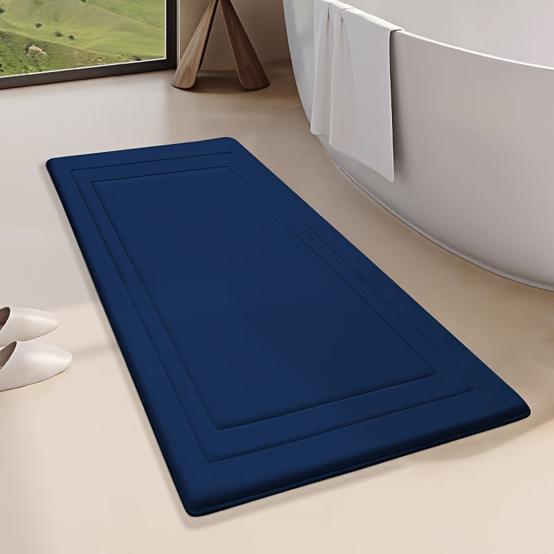 Non-Slip Bath Mat with Soft Memory Foam – Geometric Bathroom Rug for Comfort 13