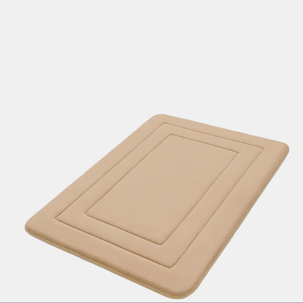 Non-Slip Bath Mat with Soft Memory Foam – Geometric Bathroom Rug for Comfort 0