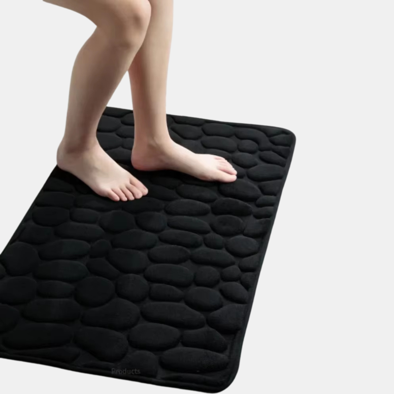 Non Slip Bath Rug with Plush Coral Fleece – Quick Dry Bathroom Rug-Bath Mats-Unique Casa-Black-40x60cm/15.7x23.6in-Unique Casa