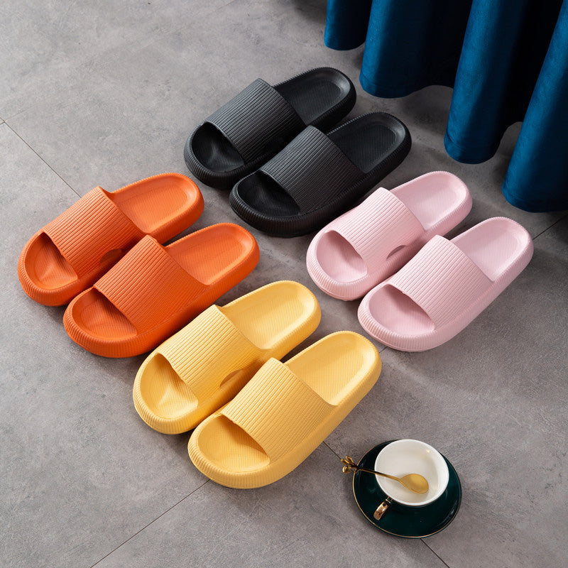 Non-Slip Slippers with Thick Cushion Sole – Lightweight Indoor and Outdoor Comfort Slides-Slippers-Unique Casa-Black-34-35-Unique Casa