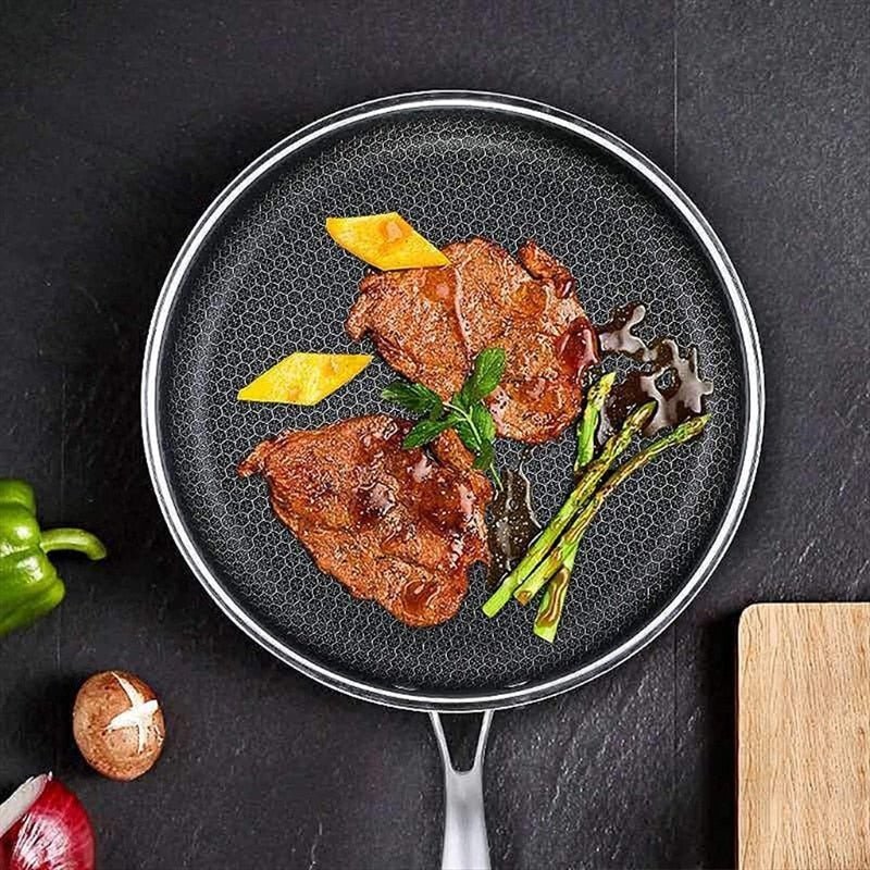 Non-Stick Stainless Steel Frying Pan – Professional Cooking Pan for All Stoves-Cookware-Unique Casa-Unique Casa