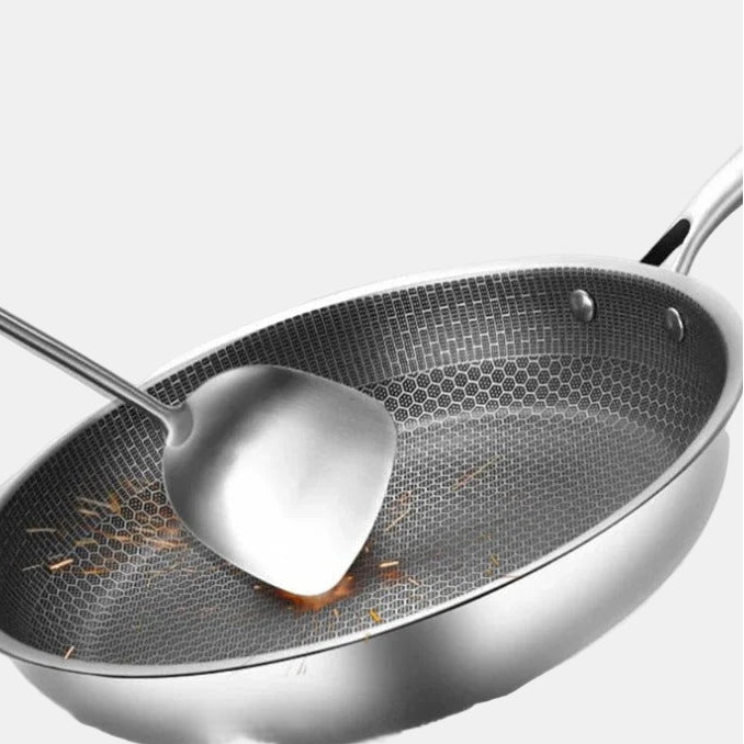 Non-Stick Stainless Steel Frying Pan – Professional Cooking Pan for All Stoves-Cookware-Unique Casa-Unique Casa