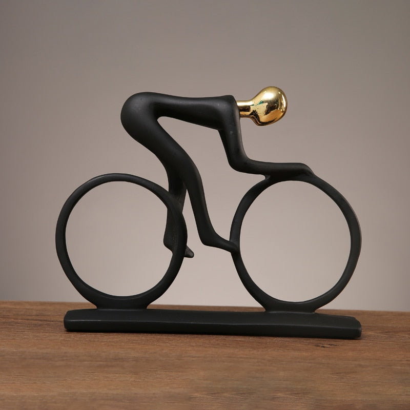 Nordic Abstract Cyclist Sculpture – Modern Wall Sculpture for Home Decor 0