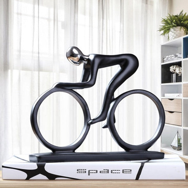 Nordic Abstract Cyclist Sculpture – Modern Wall Sculpture for Home Decor 5