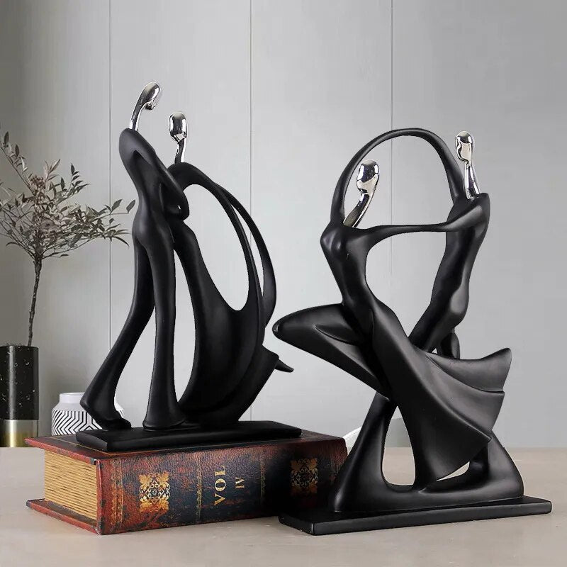 Nordic Abstract Dancing Couple Sculpture – Elegant Home Decor for Art Lovers 1