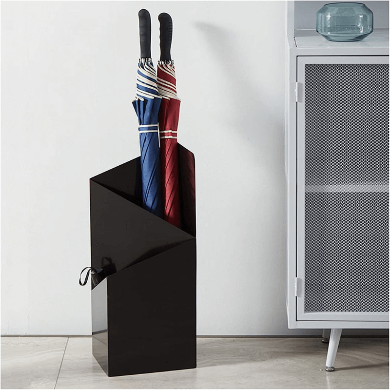 Nordic Geometric Umbrella Stand with Removable Drip Tray-Geometric Umbrella Stand-Unique Casa-Black-Unique Casa