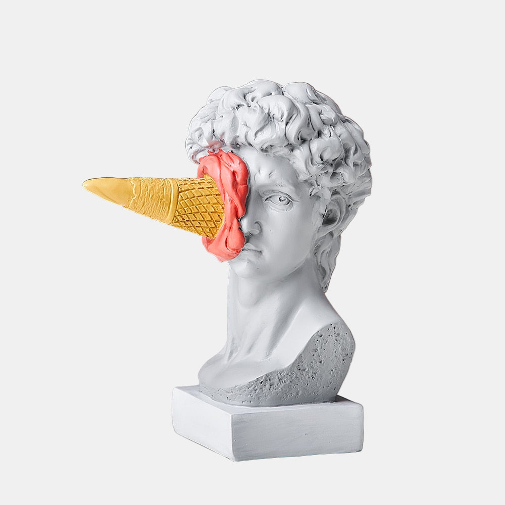 Nordic Ice Cream Face Sculpture – Unique Home Decor Accent for Room Decor 0