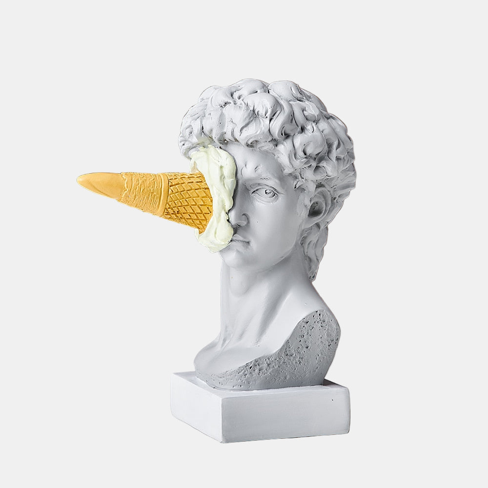 Nordic Ice Cream Face Sculpture – Unique Home Decor Accent for Room Decor 4