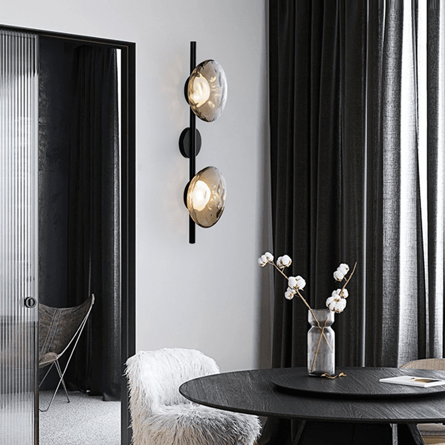 Nordic Round Wall Light – Elegant Glass Sconce for Hallways and Bedrooms 4