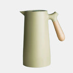 Nordic Thermal Jug with Wooden Handle – Stylish Hot and Cold Beverage Carafe-Coffee & Tea-Unique Casa-Green-Unique Casa