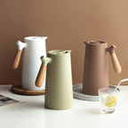 Nordic Thermal Jug with Wooden Handle – Stylish Hot and Cold Beverage Carafe-Coffee & Tea-Unique Casa-Unique Casa