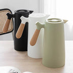 Nordic Thermal Jug with Wooden Handle – Stylish Hot and Cold Beverage Carafe-Coffee & Tea-Unique Casa-Unique Casa