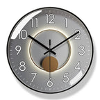Nordic Wall Clock – Minimalist Design Clock for Home and Office-Wall Clocks-Unique Casa-Black Frame Grey Face-25 cm-Unique Casa