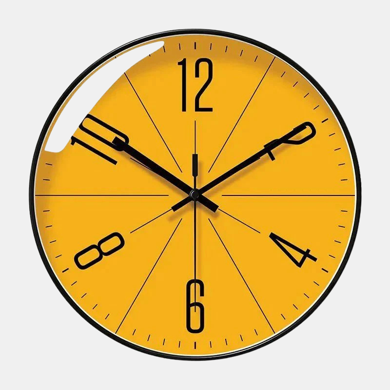 Nordic Wall Clock – Minimalist Design Clock for Home and Office-Wall Clocks-Unique Casa-Black Frame Orange Face-25 cm-Unique Casa
