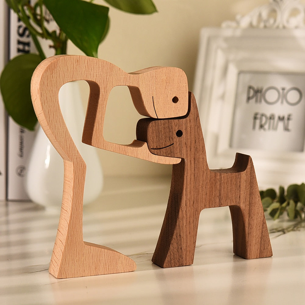 Nordic Wooden Dog Sculptures – Artistic Home Decor for Dog Lovers 0