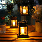 Outdoor Solar Lantern with Flickering LED – Waterproof Solar Lamp for Garden 0