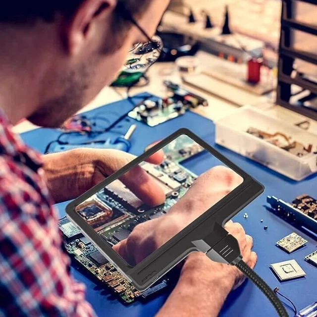 Magnifying Glass Floor Lamp – 5X Full-Page LED Light for Reading and Crafts-Full-Page 5X Magnifying Glass Book Reading Floor Lamp-Unique Casa-Unique Casa