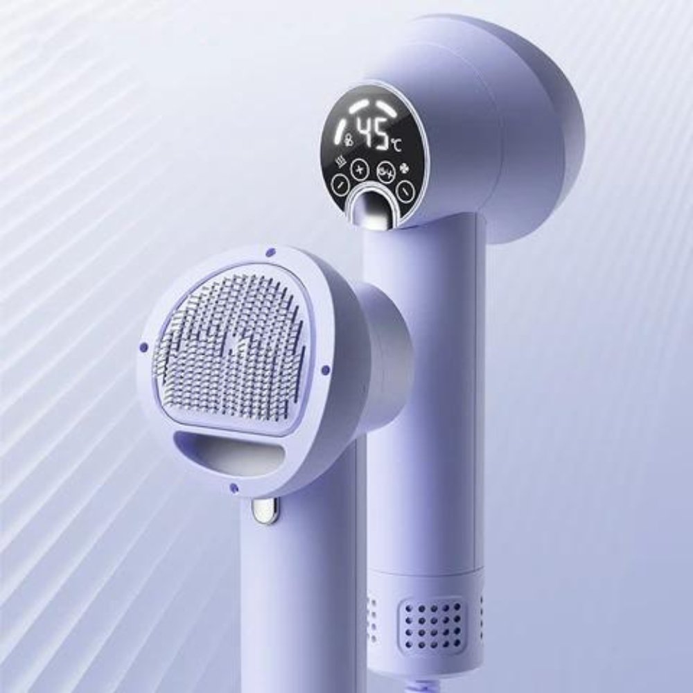 Pet Grooming Dryer with Brush – Portable Dog Hair Dryer and Detangler-Dog Hair Dryer-Unique Casa-Purple-Unique Casa