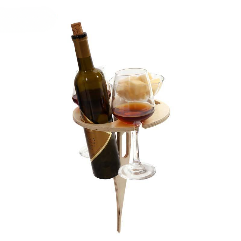 Picky Portable Outdoor Wine and Snack Table – Compact Picnic Stand for Bottle and Glasses-Wine Racks-Unique Casa-Unique Casa